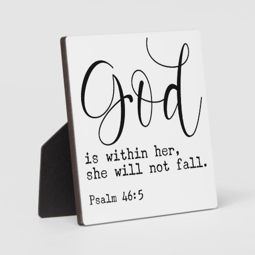 Psalm 465 God is within her Bible Scripture Sign Plaque