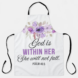Psalm 46:5 God is within her Scripture Flower Apron
