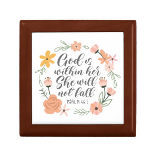Psalm 46:5 God is within her she will not fall Gift Box