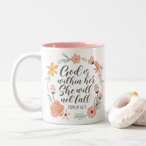 Psalm 465 God is within her she will not fall Two_Tone Coffee Mug
