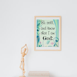 Psalm 46 Be Still And Know Pink Floral Poster