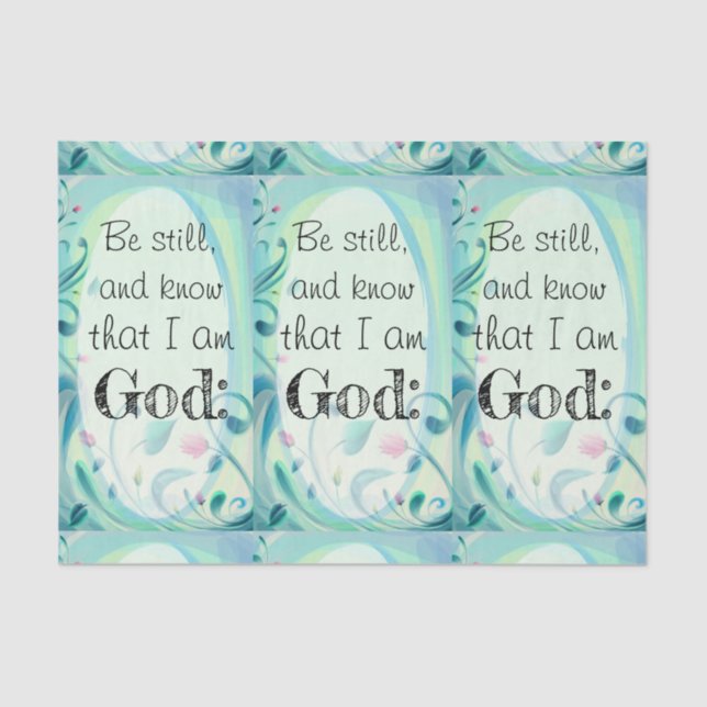 Psalm 46 Be Still Pink Floral Tissue Paper (Front)
