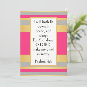 Psalm 4:8 Bible Verse, Peaceful Sleep Scripture Card