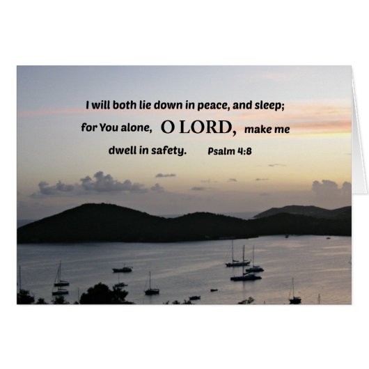 Psalm 4:8 I will both lie down in peace.... Cards (Front Horizontal)