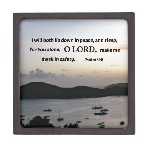 Psalm 48 I will both lie down in peace Keepsake Box