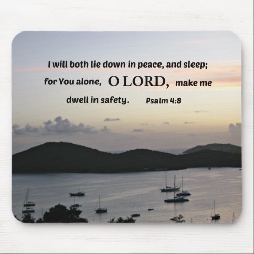 Psalm 48 I will both lie down in peace Mouse Pad