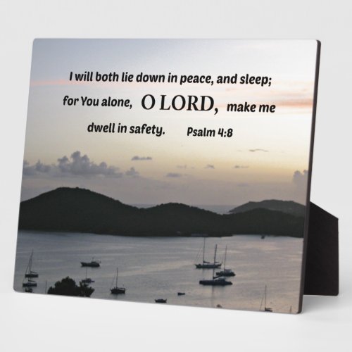 Psalm 48 I will both lie down in peace Plaque