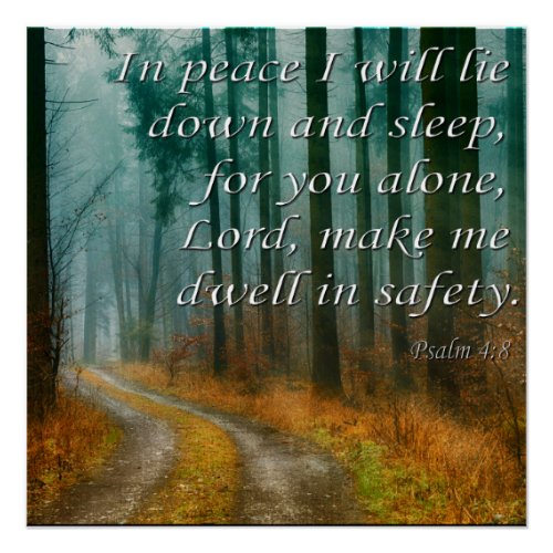 Psalm 48 In Peace I Will Lie Down and Sleep Poster