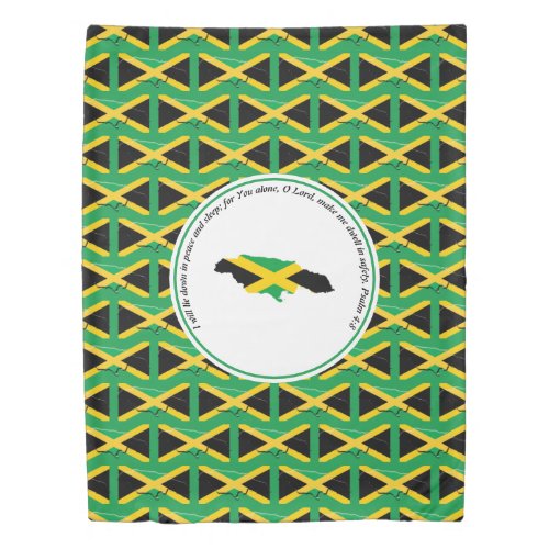 PSALM 48 Scripture Customized JAMAICA FLAG MAP Duvet Cover