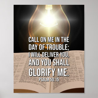 Psalm 50:15 Bible Verse Poster