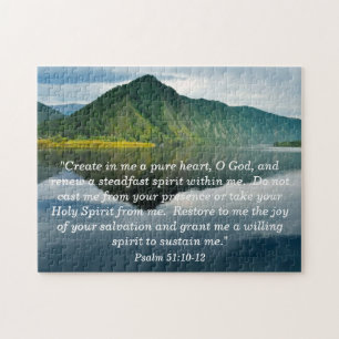Psalm 51 10 - 12 Mountain Lake Jigsaw Puzzle