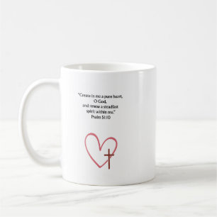 Psalm 51:10 Christian Bible Verse Mug   Faith Gift