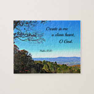 Psalm 51:10 Create in me a clean heart.. Jigsaw Puzzle