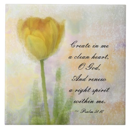 Psalm 5110 Create in me a clean heart O God Ceramic Tile