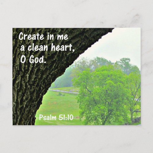 Psalm 5110 Create in me a clean heart Postcard