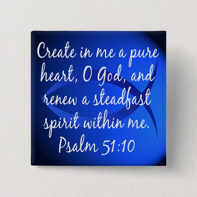 Psalm 51:10 pinback button (Front)