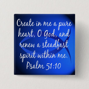 Psalm 51:10 pinback button