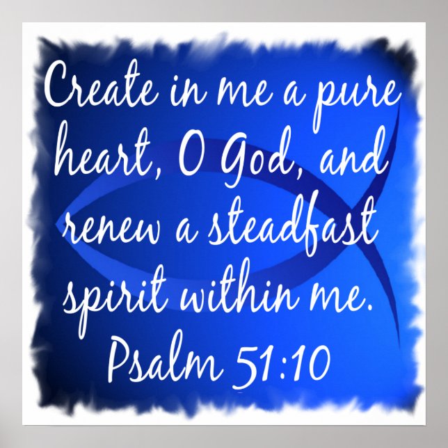 Psalm 51:10 poster (Front)