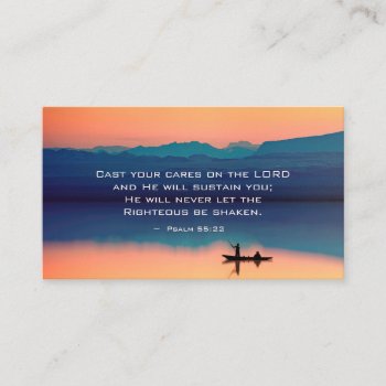 Psalm 55:22 Cast Your Cares On The Lord Business Card by CChristianDesigns at Zazzle