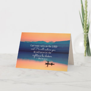 Psalm 55:22 Cast your cares on the LORD Card