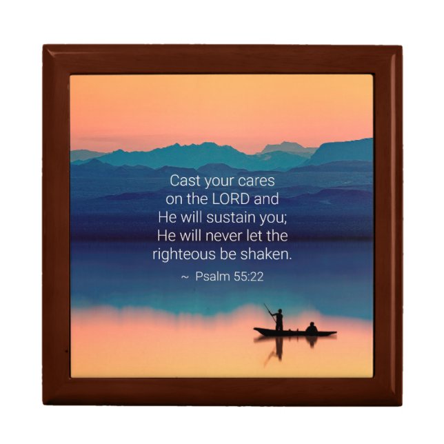 Psalm 55:22 Cast your cares on the LORD Gift Box (Front)