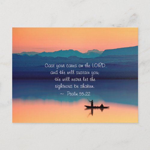Psalm 5522 Cast your cares on the LORD Postcard