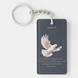 Psalm 55 Introvert Christian Quote Fly Away Keychain