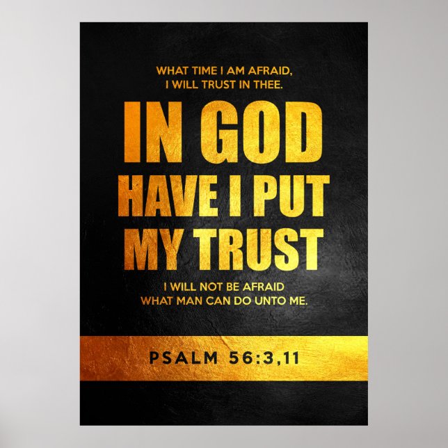 Psalm 56:3,11 Bible Verse Poster (Front)