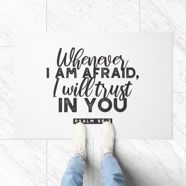 Psalm 56:3 Bible Verse Art "I Will Trust in You" Doormat (Indoor)