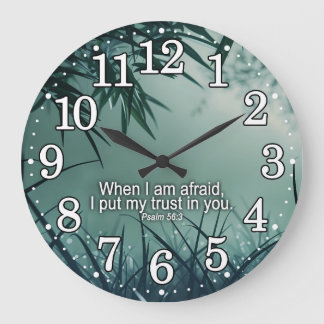 Psalm 56:3 I Put My Trust in You Bible Verse Quote Large Clock