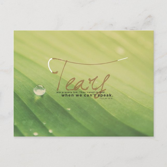 Psalm 56:8 - Tears are prayers too Postcard (Front)
