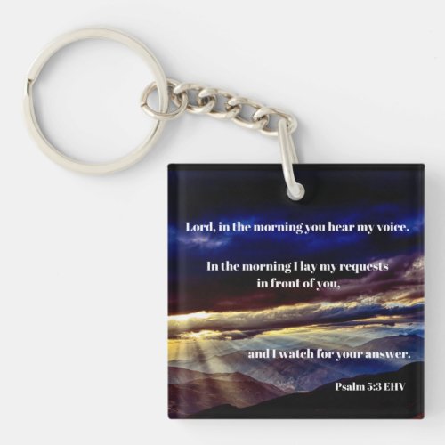 Psalm 53 In The Morning I Pray Bible Verse Keychain