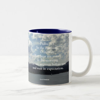Psalm 5:3 Two-Tone coffee mug