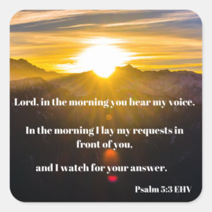 Psalm 5 Calming Bible Verse Square Sticker