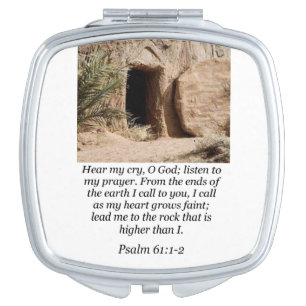 Psalm 61:1-2 Square Compact Mirror