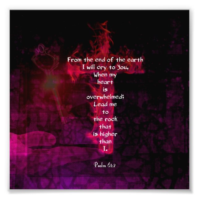 Psalm 61:2 Bible Verse Inspirational Quote Photo Print (Front)