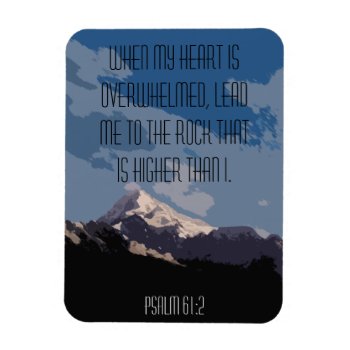Psalm 61:2 Bible Verse Quote Mountain Graphic Magnet by StraightPaths at Zazzle
