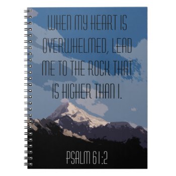 Psalm 61:2 Bible Verse Quote Mountain Graphic Notebook by StraightPaths at Zazzle