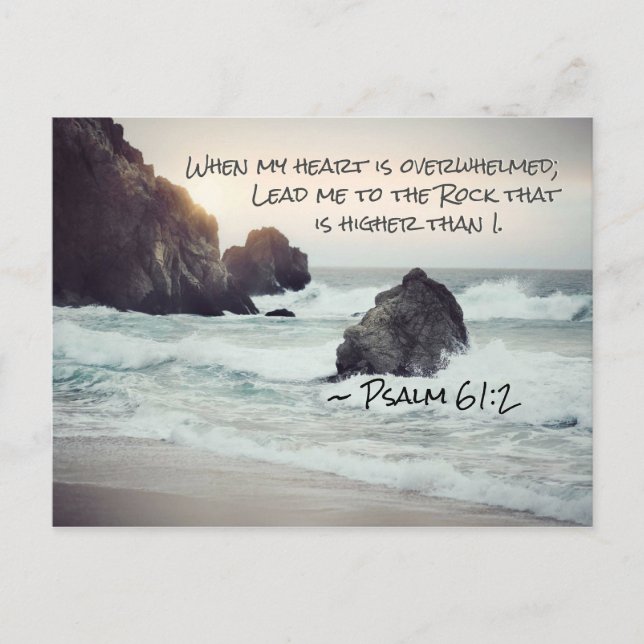 Psalm 61:2 Lead me to the Rock that is Higher Postcard (Front)