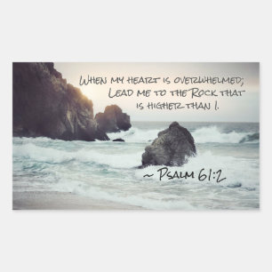 Psalm 61:2 Lead me to the Rock that is Higher Rectangular Sticker