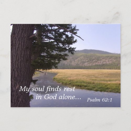 Psalm 621 My soul finds rest in God alone Postcard