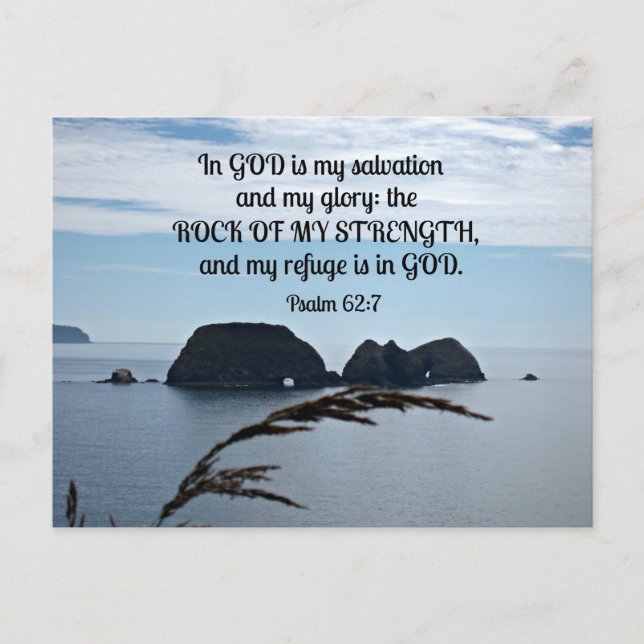 Psalm 62:7 In God is my salvation.. Postcard (Front)