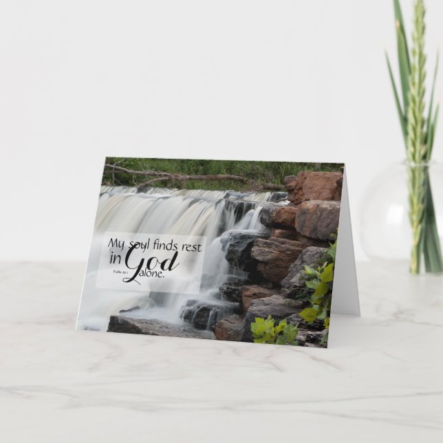 Psalm 62 Waterfall - Encouraging Scriptures Card (Front)