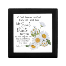 Psalm 63:1 Bible Scripture Chamomile Flowers Gift Box