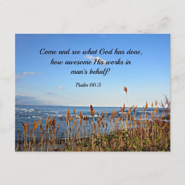 Psalm 66:5 Come and see what God has done.... Postcard (Front)