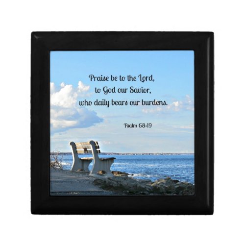 Psalm 6819 Praise be to the Lord to God  Jewelry Box