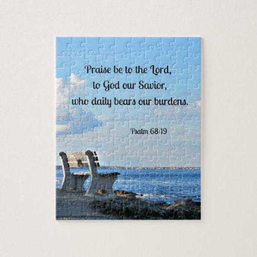 Psalm 6819 Praise be to the Lord to God  Jigsaw Puzzle
