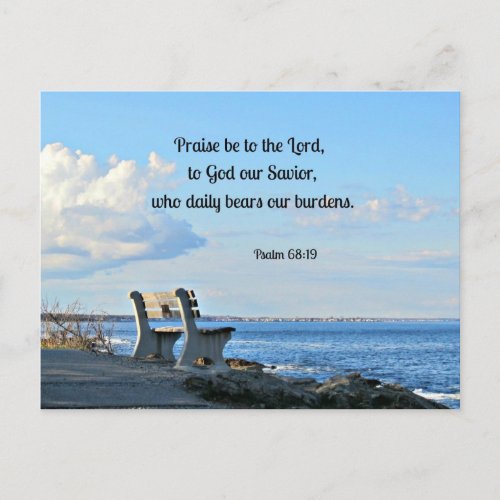 Psalm 6819 Praise be to the Lord to God  Postcard