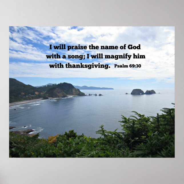 Psalm 69:30 I will praise the name of God... Poster (Front)