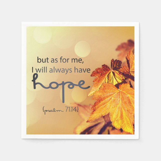 Psalm 71:14 I will always have HOPE Maple Leaves  Napkins (Front)
